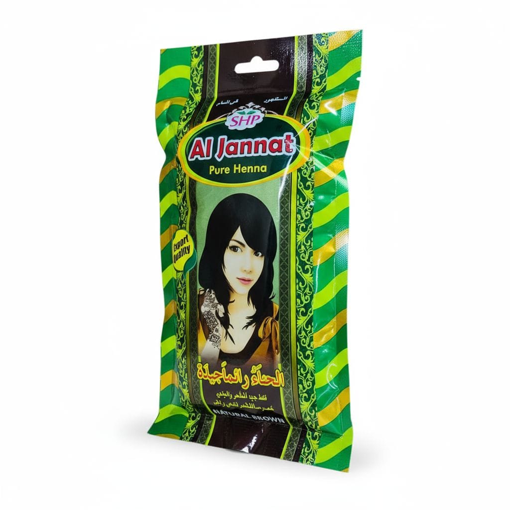 Al Jannat Pure Henna Powder – 200g Pouch (90 Pouches per Carton)